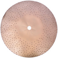 TUNGSTEN CARBIDE ABRASIVE DISC Removes gummy coatings from all concrete surfaces Grinds through paint spills, glue, wax, carpet padding Mounts on 175 rpm scrubber Double Sided and reusable